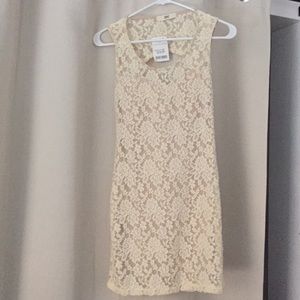 White/Off White Lace Dress w/ Open Back